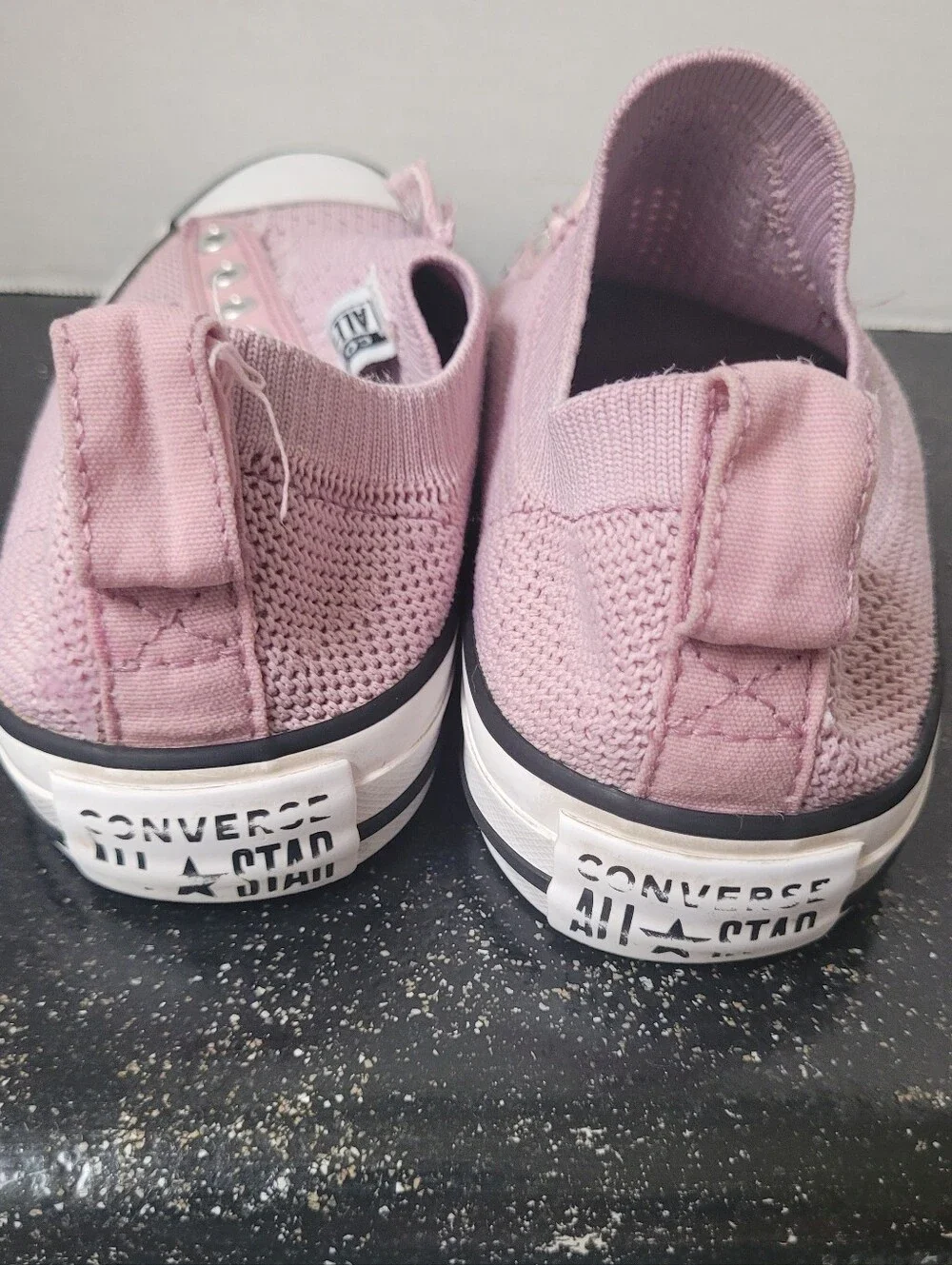 Converse Girl's Slip-On Knit Sneakers Pink and White